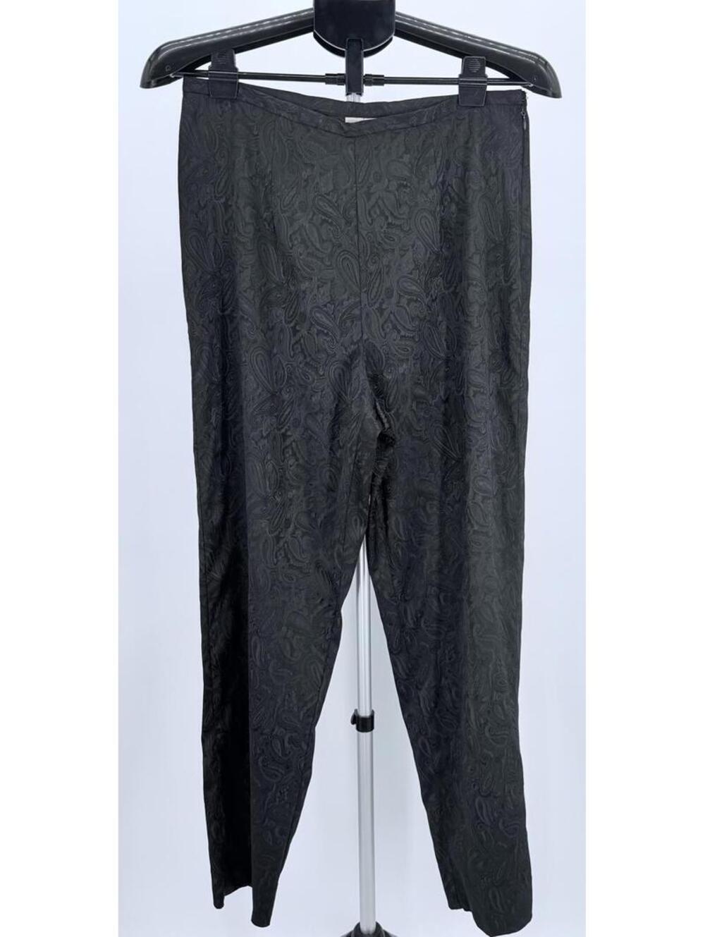 Worthington Paisley Jacquard‎ Stretch Pants Slim Fit Size 12 Black